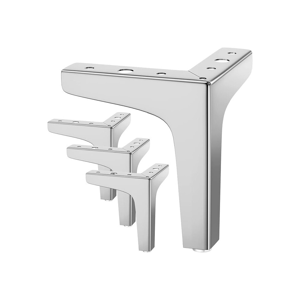 Set of 4 Furniture Legs up to 800kg, 17cm Modern Metal Triangular Table Legs, Hairpin Furniture Legs for Cabinets, Sofa with 16 Screws and 4 Leg Prote