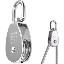 M50 Poulie pivotante à une roue en acier inoxydable 304 Chargement 400kg - Argent