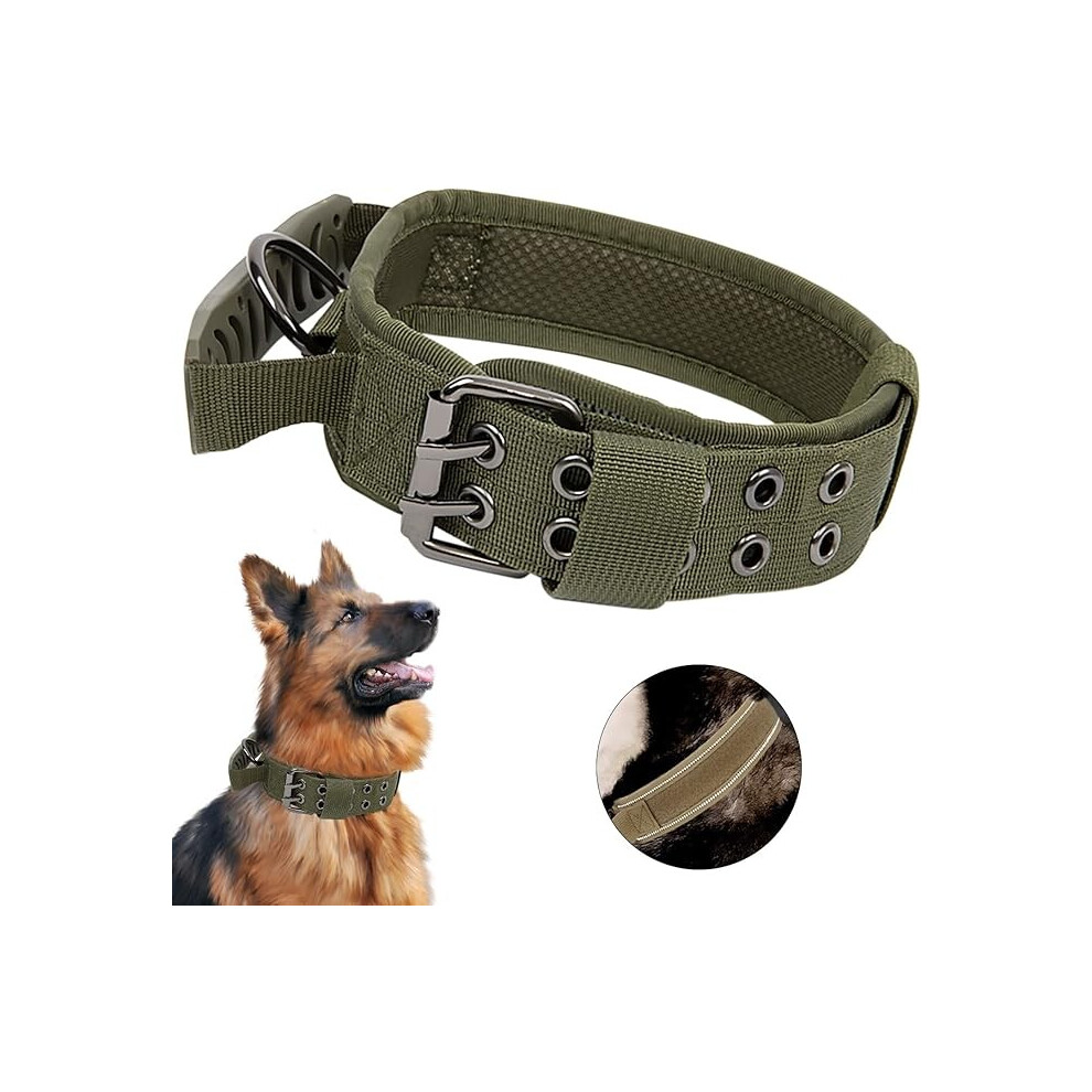 Collier Tactique pour chien avec poignée de contrôle, Collier militaire K9 réglable et rembourré pour chiens de taille moyenne TrainingXL