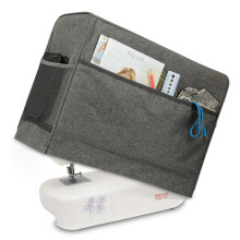 Housse pour machine à coudre avec poches de rangement, compatible avec la plupart des machines standard Singer et Brother, gris