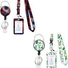2 sets van student ID-kaart sets creatieve trend leuke cartoon transparante werkkaart sleutelkoord hanger kaart sets (sterrenhemel + cactus)