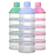 Drie baby vijf lagen afneembare melkpoederdozen, rijstpoederdozen, snackdozen, melkpoeder opslagdozen, melkpoeder compartimenten