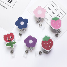 6 pièces de boucle rétractable, petite fleur simple, carte d'identité, boucle, badges de médecin et d'infirmière