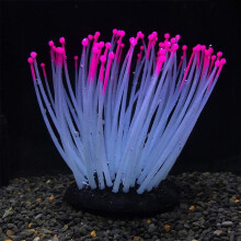 Plantes d'eau artificielles pour aquarium Anémone en silicone Plante d'aquarium pour poissons Décoration 1 Piecepink
