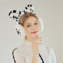 Earmuffs Winter Outdoor Warmth Plush Cute Cow Cartoon Student Ear Warmth Winter Lady (White)