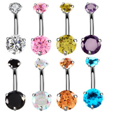 Clou de nombril en zircon, ponction du corps en acier inoxydable, décoration du nombril, bijou de ponction