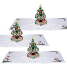 Pop Up Karte 3D Karte Weihnachten Grußkarte mit Umschlag (3PCS Weihnachtskarten)