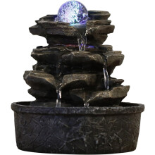 Little Rock Brunnen aus Polyrésine, brun foncé, 20 x 20 x 23 cm