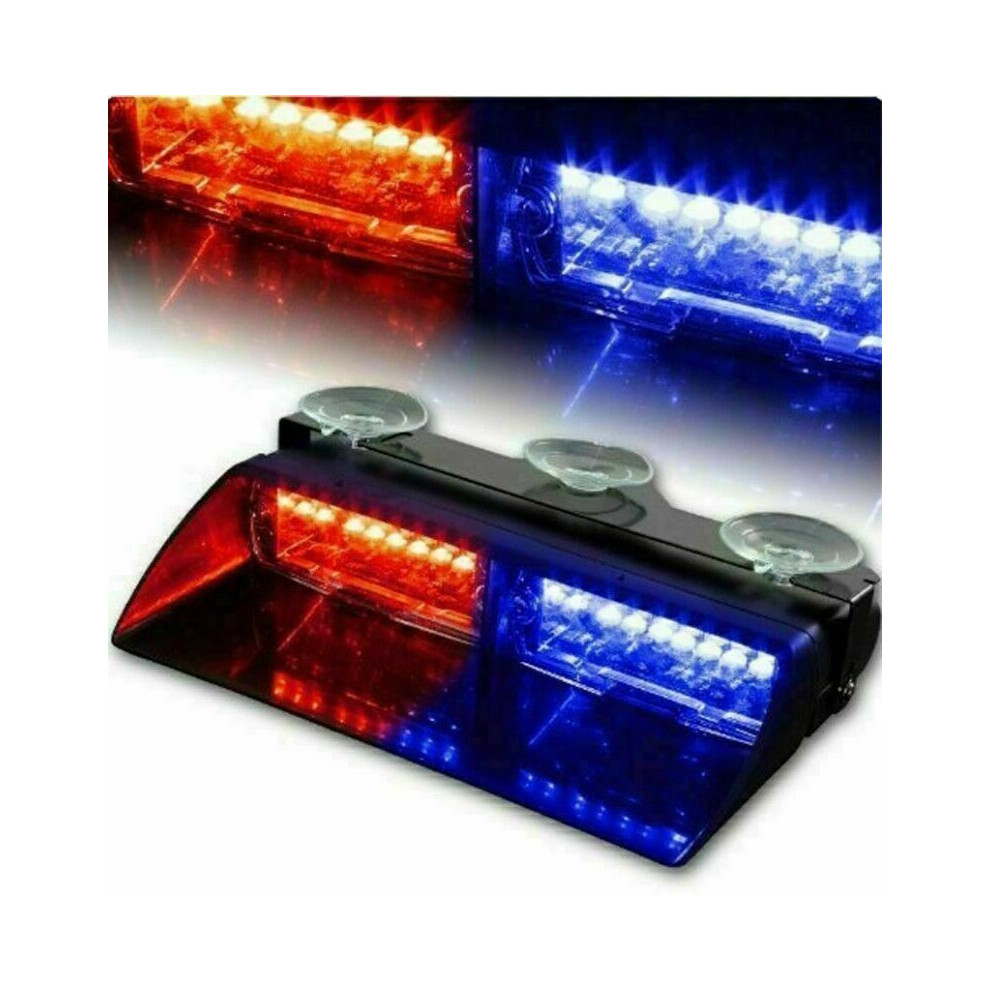Car 16 Led Strobe Flash Bar Dash Emergency Flashing 24V/12V Red/Blue/Light 7751377883309
