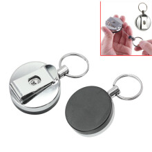 Porte-clés rétractable 4 pièces en semi-métal Porte-clés rétractable (couleurs différentes des deux côtés)