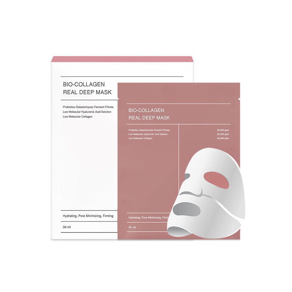 Bio-Collagen Real Deep Mask, overnight moisturising hydrogel mask, pore minimisation, elasticity improvement