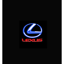 2 piece Lexus LS RX ES IS LX Door Projection Atmosphere Lamp (Blue Label and Red Letter)