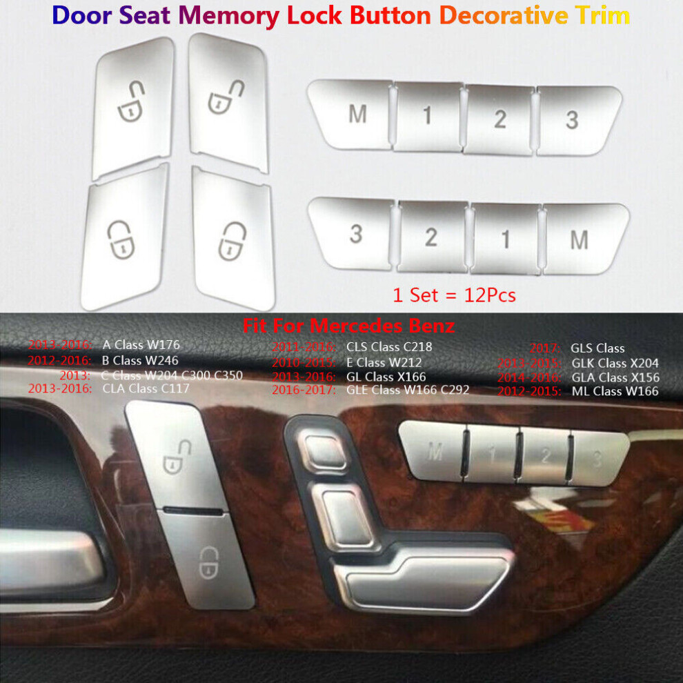 Door Seat Memory Button Cover Trim For Benz A B E Cla Cls Gla Gl Gle Glk Gls Ml 7334477997321