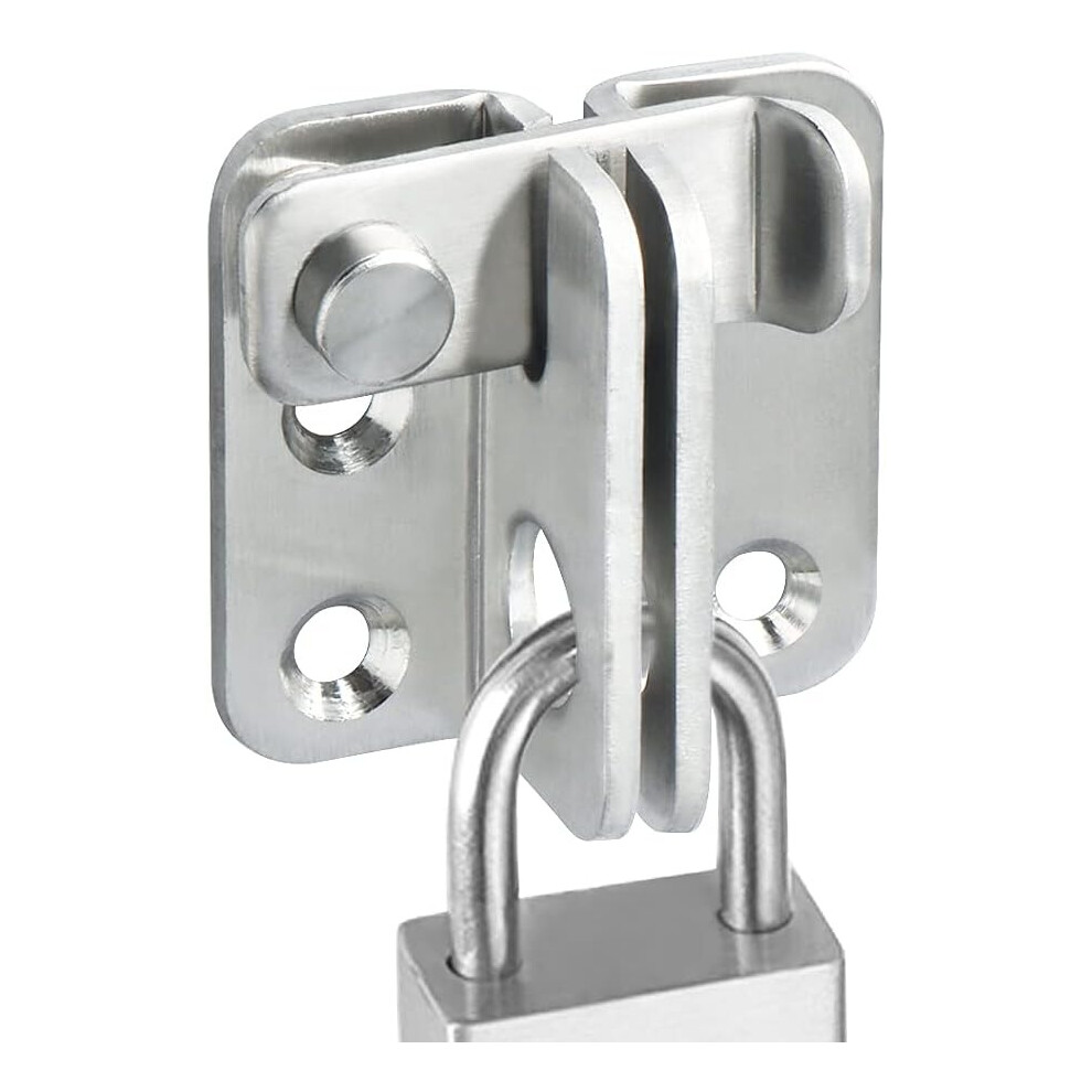 Sliding Door Lock Padlock Hasp Door Lock Latch Buckle Lock Anti-Theft Hook, Brushed Stainless Steel Finish. 7334477992906