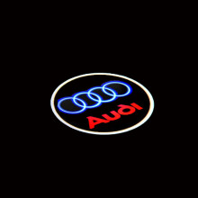 2 stuks voor Audi Welkom Lamp A4LA5A6L sfeer lamp A7A8LQ3Q5Q7 deur laser projectie lamp (blauw label rood)