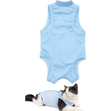 Cat Recovery Vest, Alternative für Hunde und Katzen Pet Recovery Anzug, Katze Wiederherstellung geeignet Bauch Wunden Krankheiten (S, Blau)