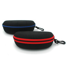 2-delige EVA-ritstas Grote compressie zonnebrillenkoker (rode streep+blauwe streep)