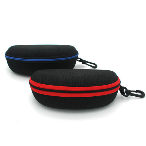 2 pièces EVA zipper bag Large compression sunglasses case (red stripe+blue stripe)