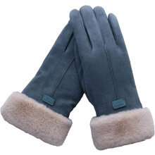 Vrouwen Winter Warme Handschoenen Touch Screen Suede dikke wanten Lady Outdoor Handschoenen (blauw)