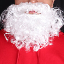 2 Stück Weihnachtsbärte Falsche weiße Bärte Weihnachtsmannbärte Weihnachtsfeierzubehör Bartzubehör