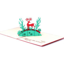 3D dreidimensionale Weihnachtsgrußkarte Weihnachtshirschkarte Tag Kreative handgemachte Grußkarte