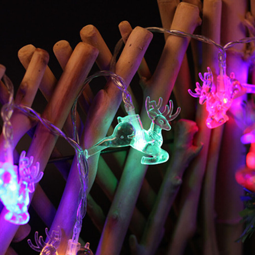 Lanterne décorative colorée de Noël Créativité Énergie solaire Corde lumineuse de Noël en forme de cerf - 3m 20 lumières colorées