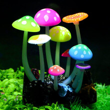 Gloeiende Effect Kunstmatige Paddestoel Aquarium Plant Ornament Decor Decoratie voor Fish Tank Landschap