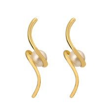 Light and luxurious style, small pearl earrings, simple lines, commuting autumn earrings, high quality, Korean earrings