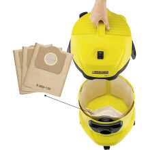 3 Stück Karcher Staubsaugerbeutel kar/cher 6.959-130.0 Filterpapierbeutel A 2201 WD3 Staubsaugerbeutel