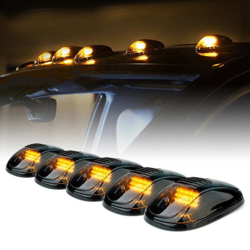 5Pcs Led Cab Roof Top Marker Running Lights For Ford Jeep Dodge Truck Suv Amber 7751377897825