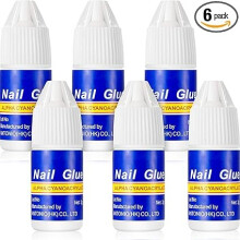 6 Pieces Nail Glue Quick Nail Glue Beauty Fake Nail Glue for Gluing or Repairing Artificial Nails
