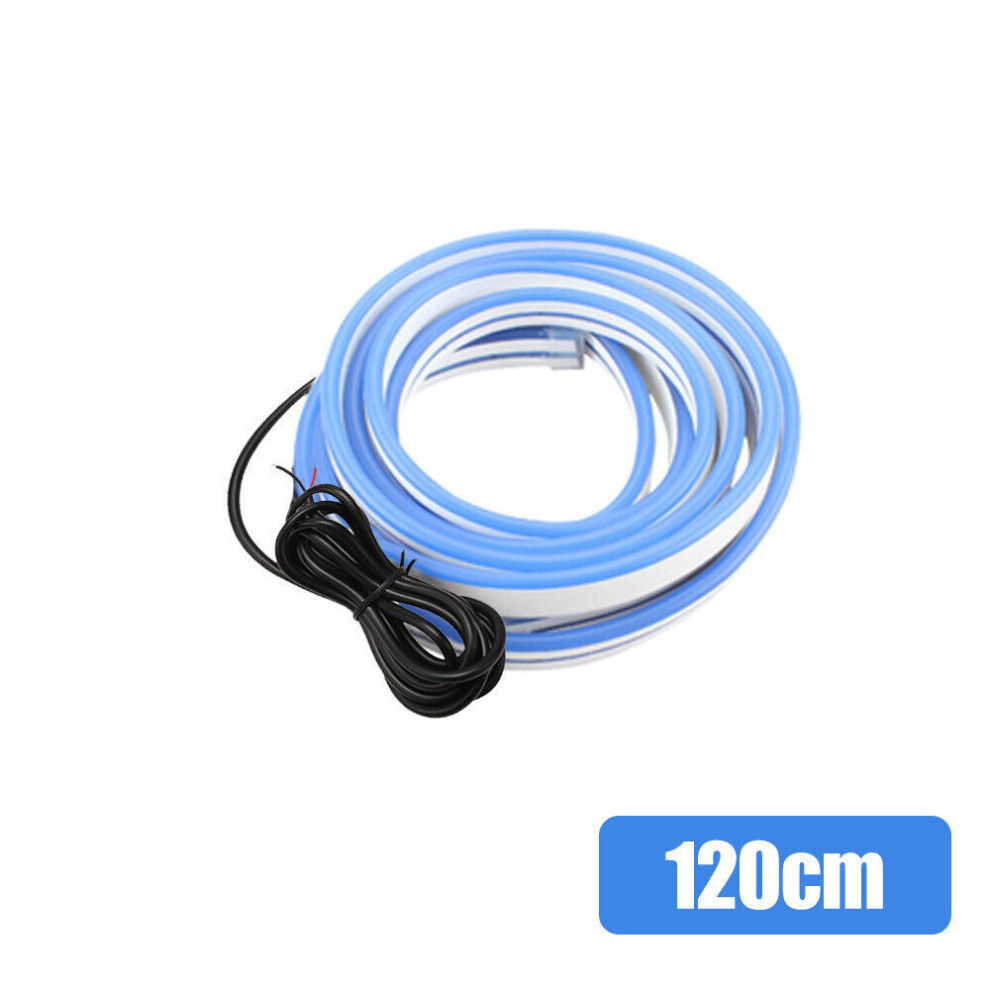 120Cm 12V Car Led Hood Daytime Running Strip Waterproof Flexible Auto Lampice Light/Blue 7751377897689