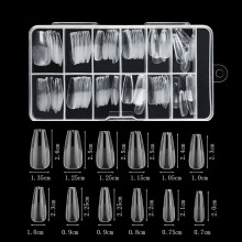 120 Pieces Clear Semi Frosted Acrylic Fake Nails, Artificial Pointed Nail Tips Professional Clear Nail Tips