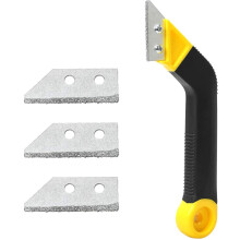 Grout Remover Tool, Grout Scraping Tool with 3 Replacement Blades, Grout Removal Tools for Wall Floor Tile Cleaning (Yellow)