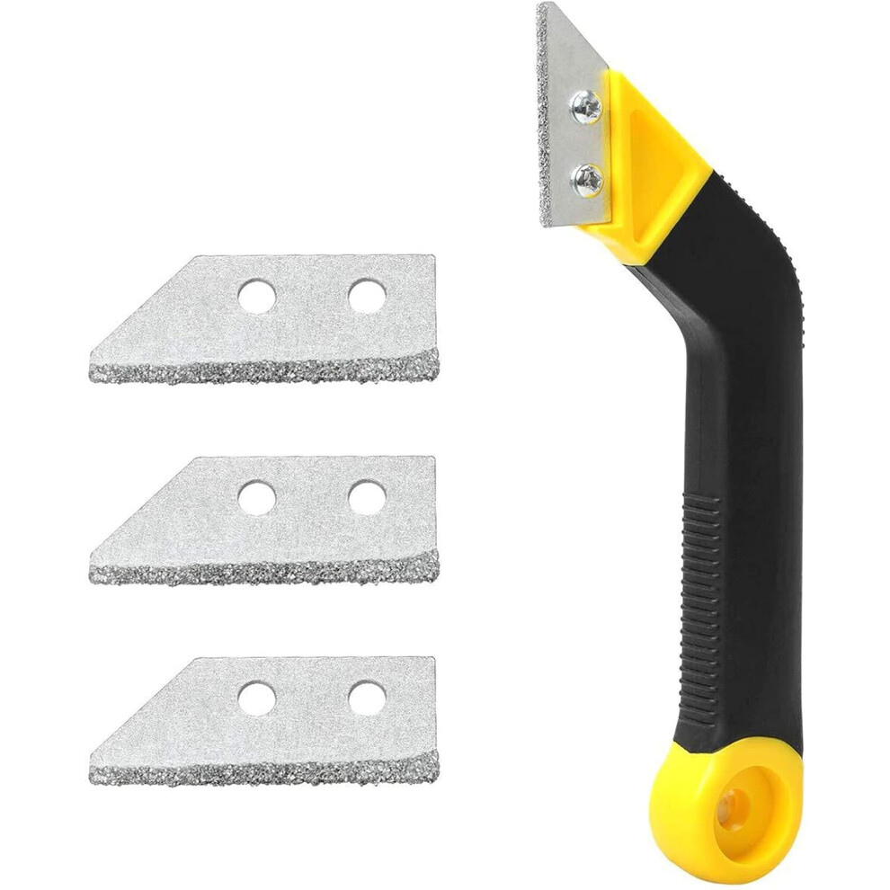 Grout Remover Tool, Grout Scraping Tool With 3 Replacement Blades, Grout Removal Tools For Wall Floor Tile Cleaning (Yellow) 7751377903564