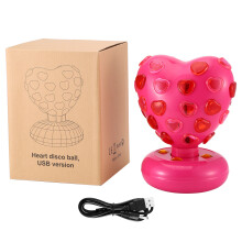 LED family atmosphere decoration decoration crystal USB heart-shaped revolving stage lamp