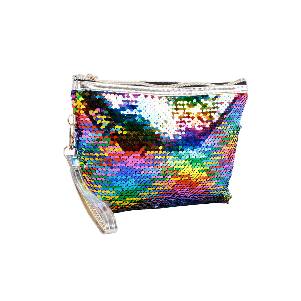 Nydia Fish Scale Sequins Fashion Color Cosmetic Storage Bag