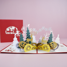 Pop-up Weihnachtskarte, 3D Rentier im Wald Grußkarte, Frohe Weihnachten Karten, Handgemachte 3D Winter Grußkarte für Weihnachten, Urlaub, Christus