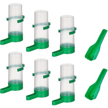 Automatische Vogeltränke, 6 automatische Vogelfutterautomaten 140ML und 2 Plastikschaufeln für Tierfutter, Futterspender