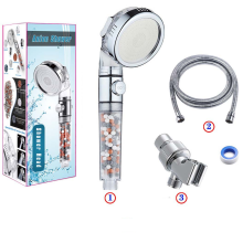 Pomme de douche, pomme de douche anti-calcaire et système de filtration ionique haute pression économisant l'eau (lot de trois)