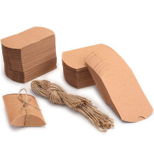 50 Bonbonnières en papier kraft, boîte à cadeaux pliable avec corde en jute pour mariages, fêtes, anniversaires, vacances