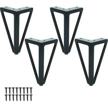 4pcs Black Metal Table Legs Interchangeable Furniture Legs For Coffee Table/TV/Sofa/Bed And Other Furniture Legs With Screws.(15cm)