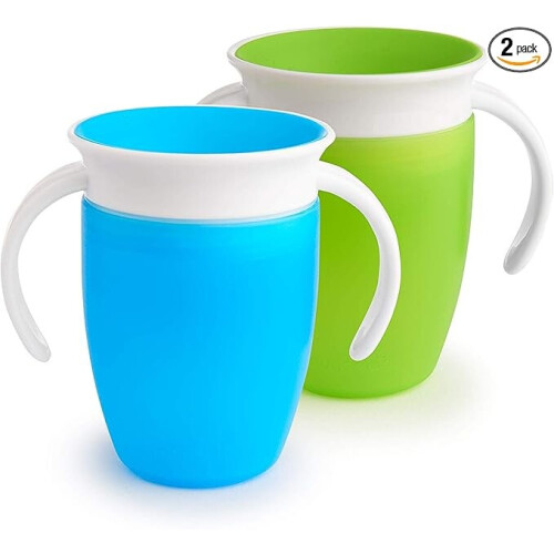 360? leerbeker - groen/blauw - 207 ml , set van 2