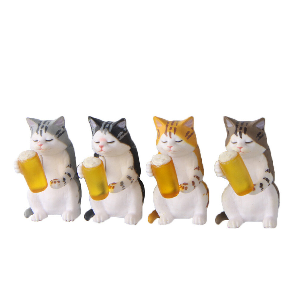 4 chats japonais à la bière, chats ivres, chats errants, autocollants pour réfrigérateur, autocollants magnétiques à message