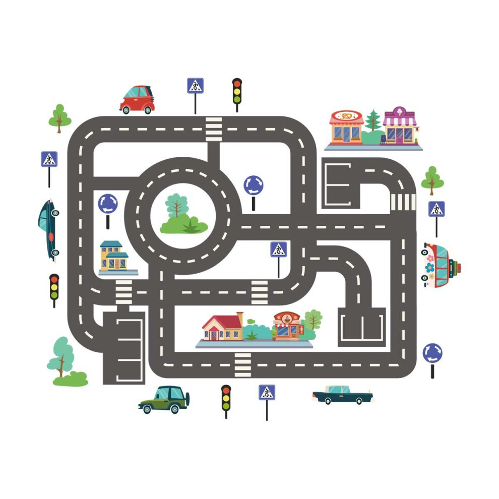 Sticker de sol décoratif pour chambre de voiture de route Sticker mural décoratif pour chambre d'enfant Sticker mural autocollant