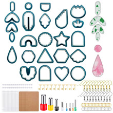 142 pièces argile polymère coupeur DIY fait main cadeau de vacances bijoux coupeur de boucles d'oreilles