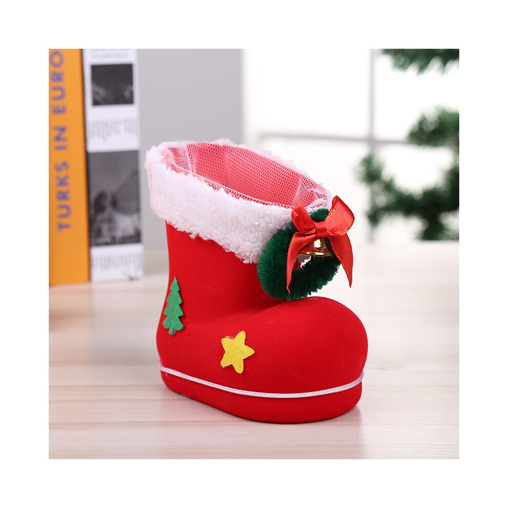 Christmas Gift Bags Candy Goodies Favors Christmas Boots Stockings Drawstring Pockets Holder Santa Claus Centerpiece (M)-image-OPC-PFHD5JF-NEW