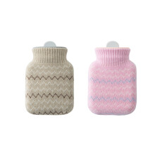 2 Pack Silicone Hot Water Bottles, Mini Microwaveable Hot Water Bottles With Cute Knitted