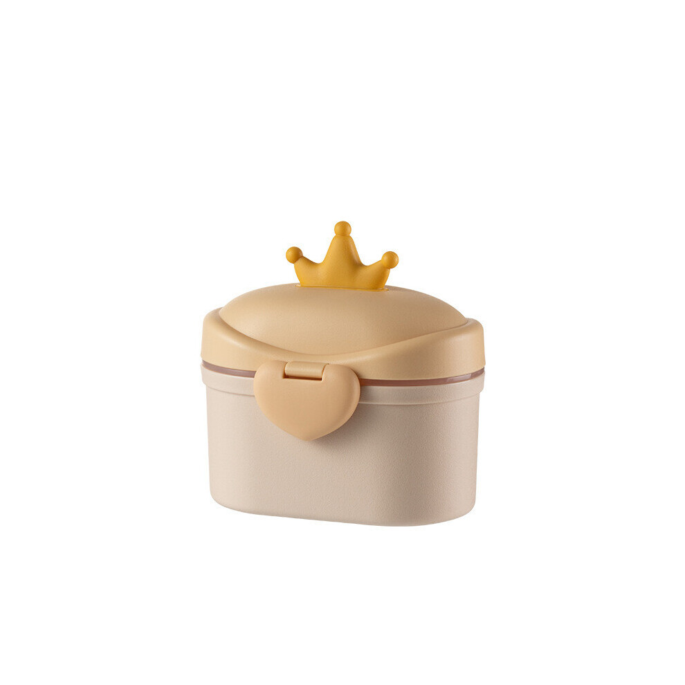 Nydia Crown Baby Portable External Large Capacity Moisture Proof Snack Packaging Tank Milk Powder Box Yellow (400Ml)