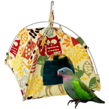 Hamac pour perroquet Nid d'oiseau Tente chaude Triangulaire pour animaux de compagnie Cave suspendue Lavable pour Perroquet Perruche Canari Cage Jouet